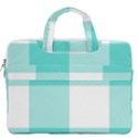 Turquoise And White Buffalo Check MacBook Pro Double Pocket Laptop Bag View2