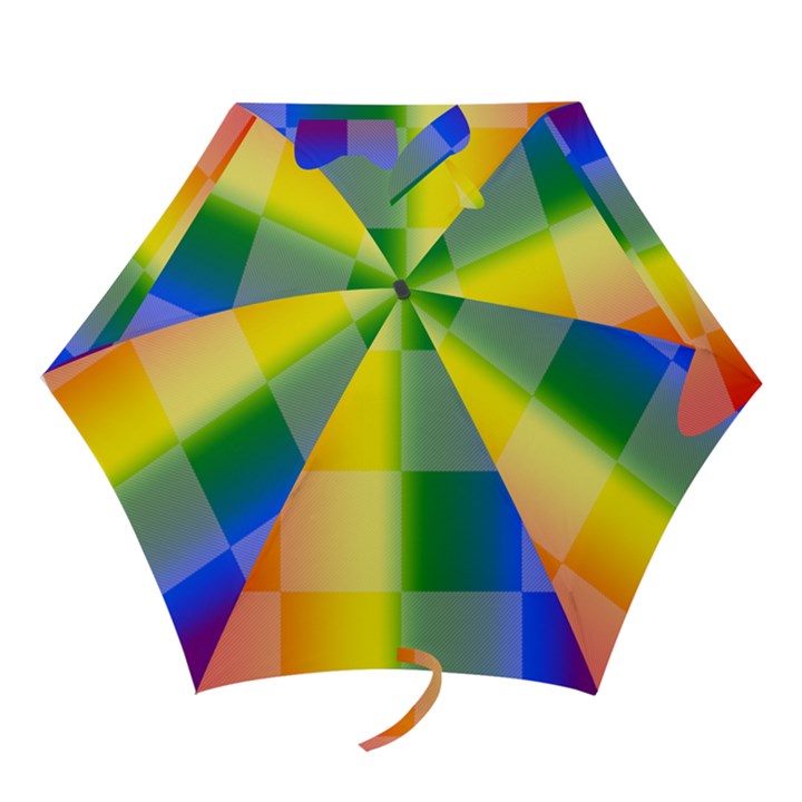 LGBT Rainbow Buffalo Check LGBTQ Pride Squares Pattern Mini Folding Umbrellas