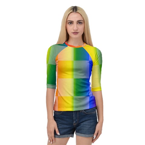 Lgbt Rainbow Buffalo Check Lgbtq Pride Squares Pattern Quarter Sleeve Raglan Tee by yoursparklingshop