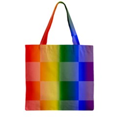 Lgbt Rainbow Buffalo Check Lgbtq Pride Squares Pattern Zipper Grocery Tote Bag by yoursparklingshop