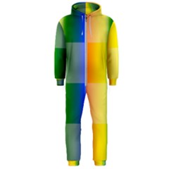 Lgbt Rainbow Buffalo Check Lgbtq Pride Squares Pattern Hooded Jumpsuit (men) 