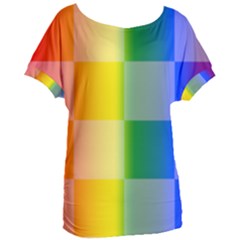 Lgbt Rainbow Buffalo Check Lgbtq Pride Squares Pattern Women s Oversized Tee by yoursparklingshop