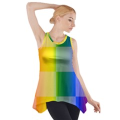 Lgbt Rainbow Buffalo Check Lgbtq Pride Squares Pattern Side Drop Tank Tunic by yoursparklingshop