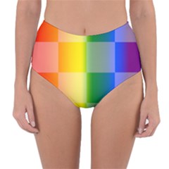 Lgbt Rainbow Buffalo Check Lgbtq Pride Squares Pattern Reversible High-waist Bikini Bottoms by yoursparklingshop