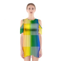 Lgbt Rainbow Buffalo Check Lgbtq Pride Squares Pattern Shoulder Cutout One Piece Dress by yoursparklingshop