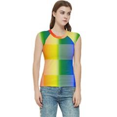 Lgbt Rainbow Buffalo Check Lgbtq Pride Squares Pattern Women s Raglan Cap Sleeve Tee by yoursparklingshop