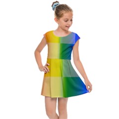 Lgbt Rainbow Buffalo Check Lgbtq Pride Squares Pattern Kids  Cap Sleeve Dress by yoursparklingshop