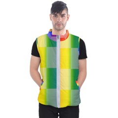 Lgbt Rainbow Buffalo Check Lgbtq Pride Squares Pattern Men s Puffer Vest