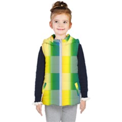 Lgbt Rainbow Buffalo Check Lgbtq Pride Squares Pattern Kids  Hooded Puffer Vest