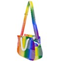 LGBT Rainbow Buffalo Check LGBTQ Pride Squares Pattern Rope Handles Shoulder Strap Bag View1