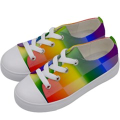 Lgbt Rainbow Buffalo Check Lgbtq Pride Squares Pattern Kids  Low Top Canvas Sneakers by yoursparklingshop