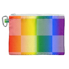 Lgbt Rainbow Buffalo Check Lgbtq Pride Squares Pattern Canvas Cosmetic Bag (xl) by yoursparklingshop