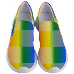 Lgbt Rainbow Buffalo Check Lgbtq Pride Squares Pattern Women s Lightweight Slip Ons by yoursparklingshop