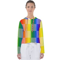 Lgbt Rainbow Buffalo Check Lgbtq Pride Squares Pattern Women s Slouchy Sweat