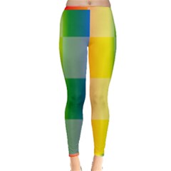 Lgbt Rainbow Buffalo Check Lgbtq Pride Squares Pattern Inside Out Leggings by yoursparklingshop