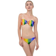 Lgbt Rainbow Buffalo Check Lgbtq Pride Squares Pattern Classic Bandeau Bikini Set by yoursparklingshop