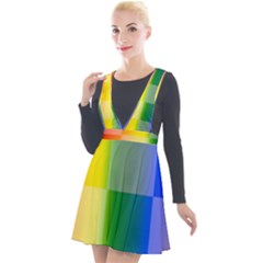 Lgbt Rainbow Buffalo Check Lgbtq Pride Squares Pattern Plunge Pinafore Velour Dress by yoursparklingshop