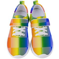 Lgbt Rainbow Buffalo Check Lgbtq Pride Squares Pattern Women s Velcro Strap Shoes by yoursparklingshop