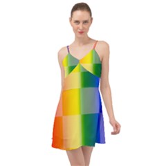 Lgbt Rainbow Buffalo Check Lgbtq Pride Squares Pattern Summer Time Chiffon Dress by yoursparklingshop