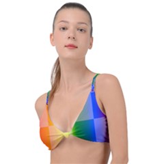 Lgbt Rainbow Buffalo Check Lgbtq Pride Squares Pattern Knot Up Bikini Top by yoursparklingshop