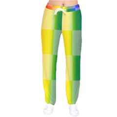 Lgbt Rainbow Buffalo Check Lgbtq Pride Squares Pattern Women Velvet Drawstring Pants