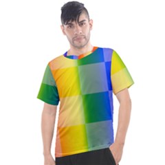 Lgbt Rainbow Buffalo Check Lgbtq Pride Squares Pattern Men s Sport Top by yoursparklingshop