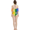 LGBT Rainbow Buffalo Check LGBTQ Pride Squares Pattern Halter Flowy Bikini Set  View2