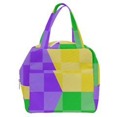 Purple Yellow Green Check Squares Pattern Mardi Gras Boxy Hand Bag by yoursparklingshop