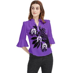 Ljp Loose Horn Sleeve Chiffon Blouse