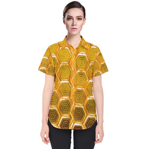 Hexagon Windows Women s Short Sleeve Shirt by essentialimage