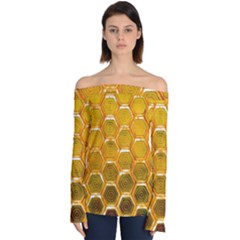 Hexagon Windows Off Shoulder Long Sleeve Top by essentialimage