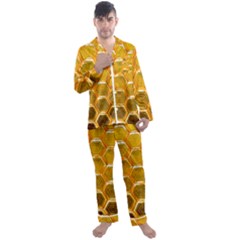 Hexagon Windows Men s Long Sleeve Satin Pajamas Set by essentialimage