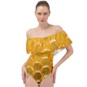 Hexagon Windows Off Shoulder Velour Bodysuit  View1