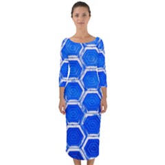 Hexagon Windows Quarter Sleeve Midi Bodycon Dress by essentialimage