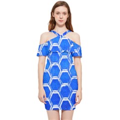 Hexagon Windows Shoulder Frill Bodycon Summer Dress by essentialimage