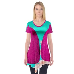 Two Hearts Short Sleeve Tunic  by essentialimage