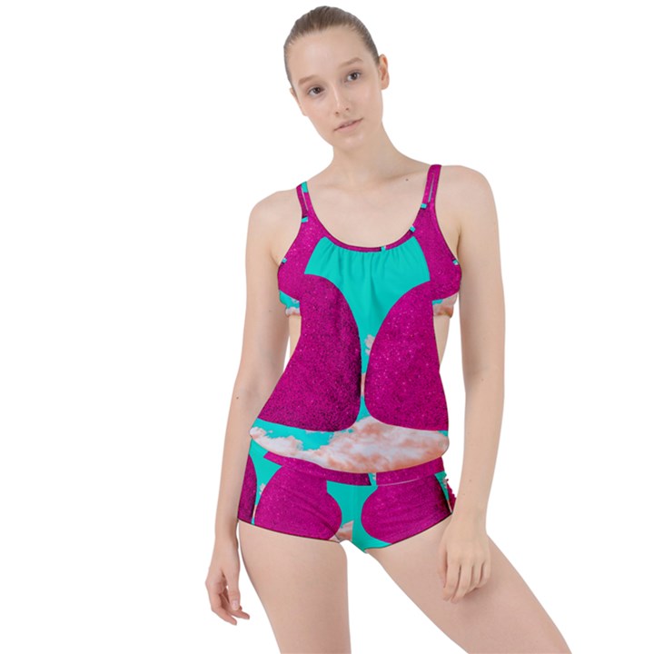 Two Hearts Boyleg Tankini Set 