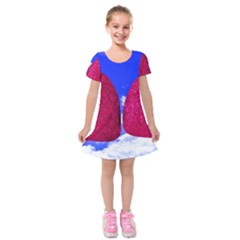 Two Hearts Kids  Short Sleeve Velvet Dress by essentialimage