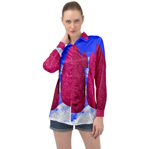 Two Hearts Long Sleeve Satin Shirt by essentialimage