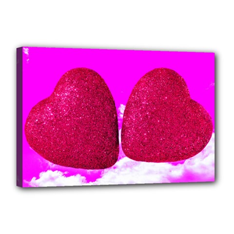 Two Hearts Canvas 18  X 12  (stretched) by essentialimage