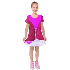 Two Hearts Kids  Short Sleeve Velvet Dress