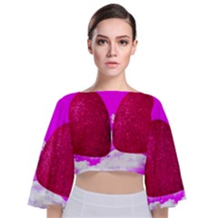 Two Hearts Tie Back Butterfly Sleeve Chiffon Top by essentialimage