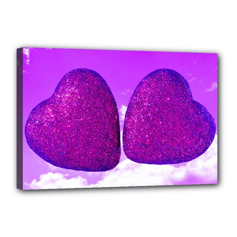 Two Hearts Canvas 18  X 12  (stretched) by essentialimage