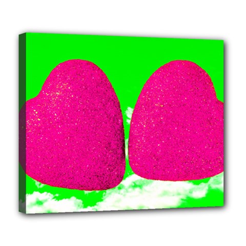 Two Hearts Deluxe Canvas 24  X 20  (stretched) by essentialimage