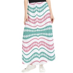 Waving Lines Vivid Pattern Maxi Chiffon Skirt