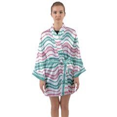 Waving Lines Vivid Pattern Long Sleeve Satin Kimono by dflcprintsclothing