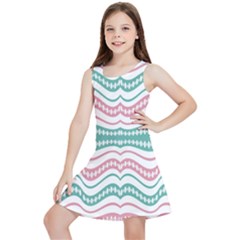 Waving Lines Vivid Pattern Kids  Lightweight Sleeveless Dress