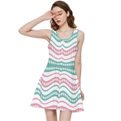 Waving Lines Vivid Pattern Inside Out Racerback Dress