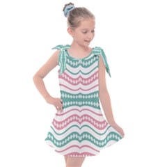 Waving Lines Vivid Pattern Kids  Tie Up Tunic Dress by dflcprintsclothing