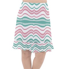 Waving Lines Vivid Pattern Fishtail Chiffon Skirt by dflcprintsclothing